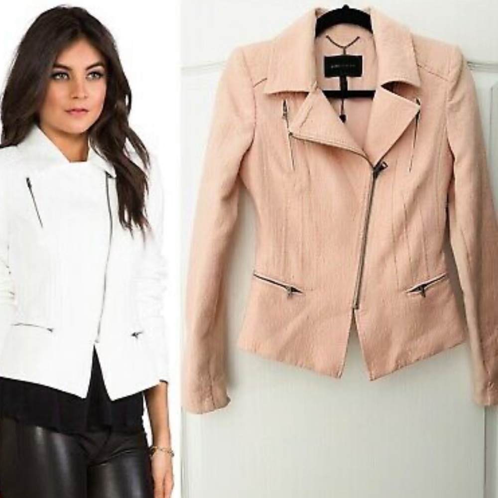 BCBGMaxAzria Boe Moto Pink Jacket Size XS